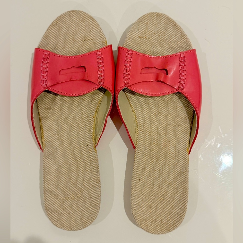 Lands' End Gold and Pink Sandals